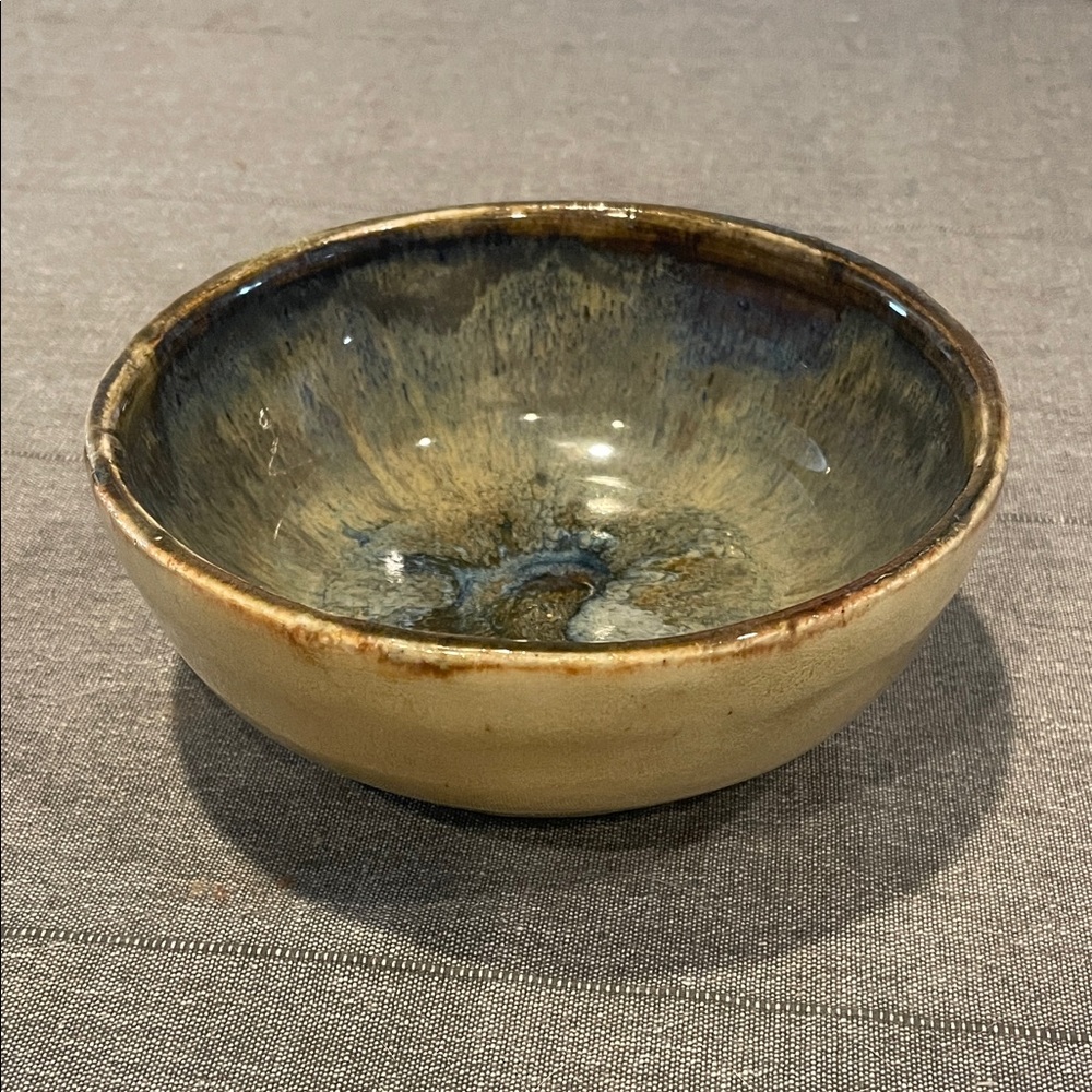 Handcrafted Ceramic pottery Bowl - Blue and Brown